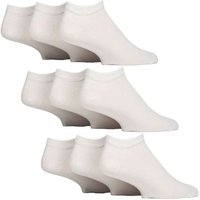 SOCKSHOP Gentle Grip Men's 9 Pack Diabetic Trainer Socks, Swollen Feet Wide Ankle Socks in Off-White | Size: 12-14