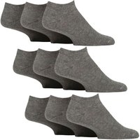 SOCKSHOP Gentle Grip Men's 9 Pack Diabetic Trainer Socks, Swollen Feet Wide Ankle Socks in Grey | Size: 12-14