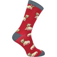 Mr Heron Men's Animal Patterned Soft Breathable Bamboo Novelty Socks in Burgundy | Size: 6-11
