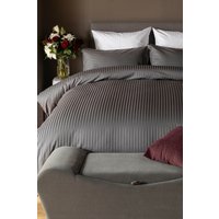 Belledorm Hotel Suite Satin Stripe 540 Thread Count Duvet Cover Set in Charcoal | Size: Single
