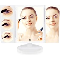 Rio Make Up Mirror with Dimmable LED lights 1x 3x 5x & 10x Magnification in White