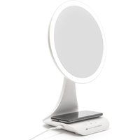 Rio 5 x Magnification LED Makeup Mirror with Wireless Charging Station in White