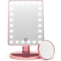 Rio Women's Rose Gold 24 LED Makeup Mirror with mini removable 10X Magnifying Mirror