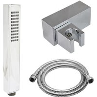 Modern Rectangular ABS Handheld Shower Head Hose & Wall Mount Holder