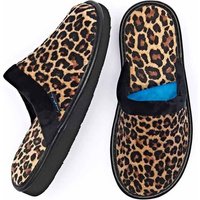 Moshulu Women's 'Baba' Animal Print Mule Slippers in Brown | Size: 5