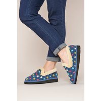 Moshulu Women's 'Peanut Brittle' Spotty Full Slippers in Blue | Size: 4