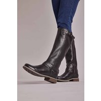 Moshulu Women's 'Mistletoe' Classic Leather Long Boots in Black | Size: 8