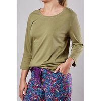 Moshulu Women's 'Wonder 2' Soft Cotton Pyjama Top in Green | Size: Large
