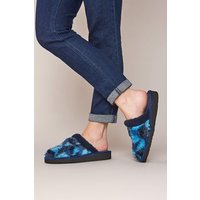 Moshulu Women's 'Carrie' Fluffy Mule Slippers in Navy | Size: 5