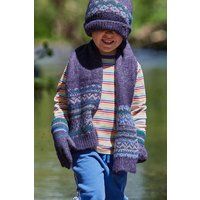 Moshulu 'Mini Frampton Scarf' Fairisle Knit Scarf in Navy | Size: 3-6 Years