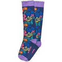 Moshulu 'Muffet' Long Floral Socks in Indigo | Size: 7-10 Years