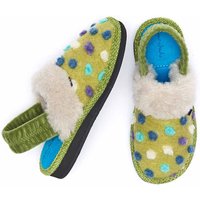 Moshulu 'Mini Malia' Spotty Mule Slippers in Lime | Size: Infant 12