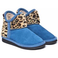 Moshulu 'Mini Snowman' Fluffy Animal Bootie Slippers in Blue | Size: Infant 10