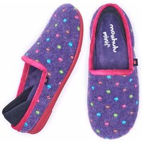 Moshulu 'Mini Glace' Spotty Heel Slippers in Violet | Size: Infant 12