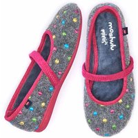 Moshulu 'Mini Caramel' Spotty Ballet Slippers in Charcoal | Size: Infant 13