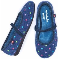 Moshulu 'Mini Caramel' Spotty Ballet Slippers in Blue | Size: Infant 10