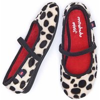 Moshulu 'Mini Leona' Animal Print Ballet Slippers in Black | Size: Infant 13