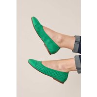 Moshulu Women's 'Vinaigrette 2' Nubuck Ballet Pumps in Emerald | Size: 5.5