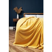 BHS Microfleece Throw in Yellow | Size: 140 cm x 180 cm
