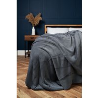 BHS Microfleece Throw in Charcoal | Size: 140 cm x 180 cm