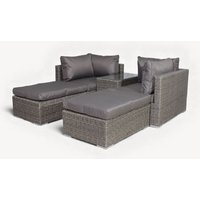 Royalcraft PARIS 4 Seater 5pc Multi Setting Relaxer Set in Grey