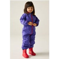 Regatta Splosh Hooded Waterproof All in One Puddle Suit in Purple | Size: 3-4 Years