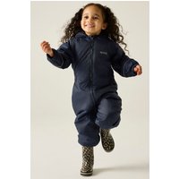 Regatta Splosh Hooded Waterproof All in One Puddle Suit in Navy | Size: 6-12 m