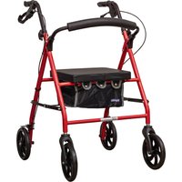 Aidapt Four Wheeled Rollator with Bag Red