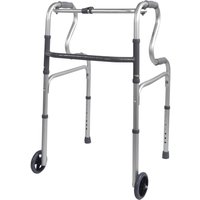 Aidapt Dual Riser Deluxe Folding Walking Frame With Wheels in Grey