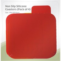 Aidapt 14cm Square Coasters Red
