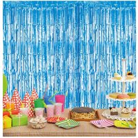 Netagon Metallic Tinsel Curtain 2M x 1M Blue