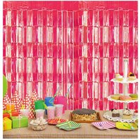 Netagon Metallic Tinsel Curtain 2.5M x 1M Red