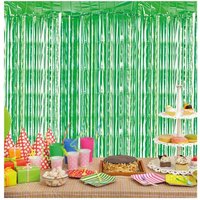 Netagon Metallic Tinsel Curtain 2.5M x 1M Green