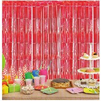 Netagon Shimmer Tinsel Curtain 2M x 1M Red