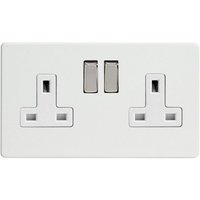 XDQ5WS Socket Premium Steel 2 Gang 86x147x32mm