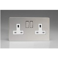 XDC5WS Socket Polished Chrome 2 Gang 86x147x32mm Grey