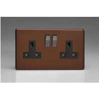 Varilight XDM5BS 13A Socket 2-Gang Mocha Brown Black