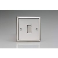 Varilight XC1D Rocker Switches Chrome 1-Gang Mirror Chrome in Grey