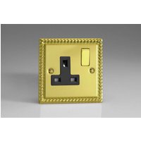 Varilight Classic Georgian Chrome 1-Gang 13A Gang Plug Socket Decorative & Bl in Grey