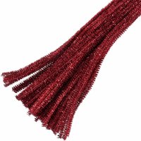 & BOX GLITTER CHENNILE Glitter Chenilles 6mm x 30cm Red Pack 100 Trimits 6mm x 30 cm