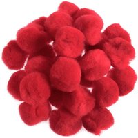 & POM POMS 1IN PK100 Pom Poms 2.5cm Red Pack 100 Trimits