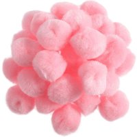 & POM POMS 1IN PK100 Pom Poms 2.5cm Pink Pack 100 Trimits