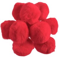 & POM POMS 1 1 2IN PK50 Pom Poms 3.5cm Red Pack 50 Trimits