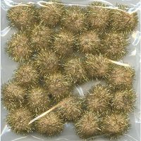 & POM POMS 1IN PK100 Pom Poms 2.5cm Metallic Gold Pack 100 Trimits