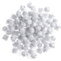 & POM POMS 1 4IN PK100 Pom Poms 0.7cm Metallic Silver Pack 100 Trimits