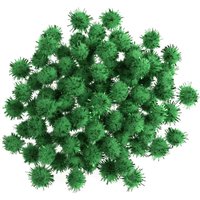 & POM POMS 1 4IN PK100 Pom Poms 0.7cm Metallic Green Pack 100 Trimits