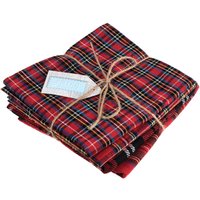 & FQ PACK TARTAN Fabric Fat Quarters Tartans Bundle 4 Trimits