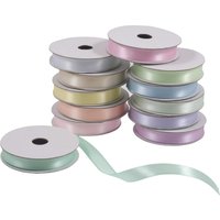 & STN RBN BAG PASTELS Satin Ribbon Bag Pastel 2m x 10mm 12 Pieces Trimits