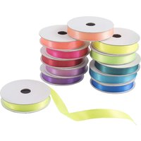 & STN RBN BAG BRIGHTS Satin Ribbon Bag Neon Brights 2m x 10mm 12 Pieces Trimits
