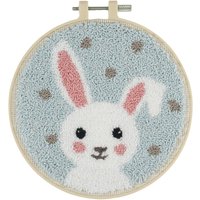 & P NEEDLE BUNNY Punch Needle Kit Floss & Hoop Bunny Trimits